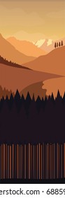 landscape with spruce trees