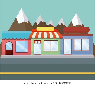 Landscape with stores