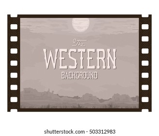 The landscape in the style of vintage Western movie