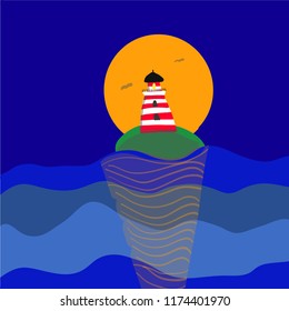 landscape summer night poster vector