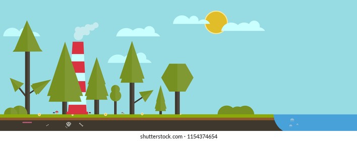 Landscape summer TREE  illustrations vector 