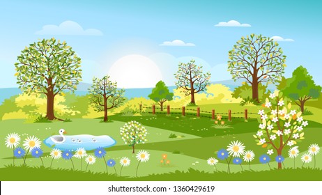 Landscape Summer Village Farm Field Family Stock Vector (Royalty Free ...