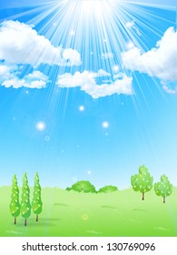 Landscape sun sky background