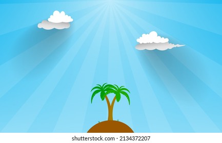 landscape of sunlight and clouds at the island in the day