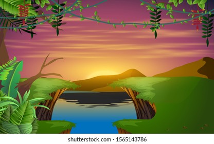 landscape of sunrise on the mountain