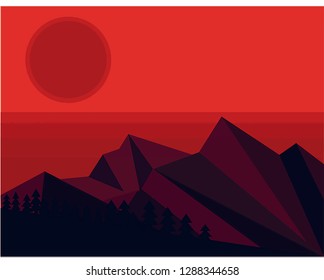 
landscape sunset mountains