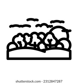 landscape sunset sun summer sunlight line icon vector. landscape sunset sun summer sunlight sign. isolated contour symbol black illustration