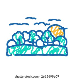 landscape sunset sun summer sunlight doodle icon sketch vector. landscape sunset sun summer sunlight sign. isolated symbol illustration