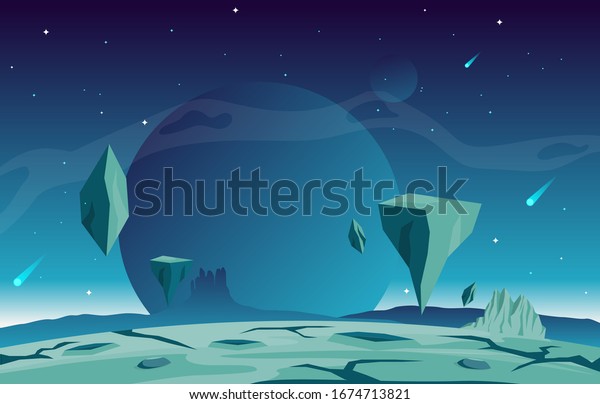 Landscape Surface of Planet Sky Space\
Science Fiction Fantasy\
Illustration