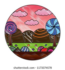 landscape sweet candies scene