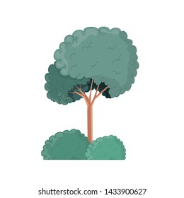 landscape with tall tree isolated icon