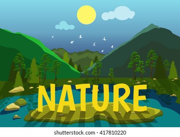 Landscape with text