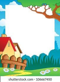 Landscape theme frame 1 - vector illustration.