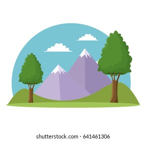 landscape travel vacation mountain trees grass sky