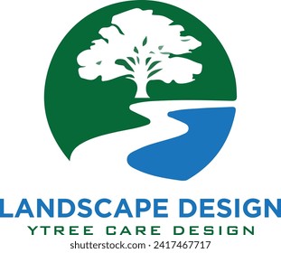 landscape, tree, garden, plant vector logo design download for your company