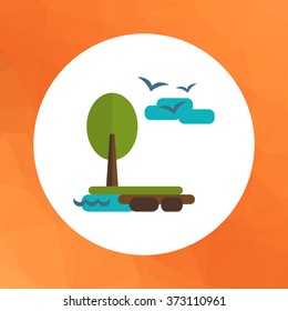 Landscape with tree and lake