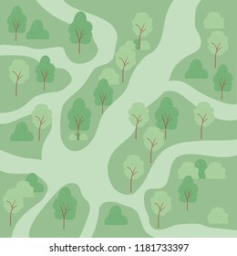 landscape with trees air view scene
