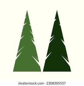 Landscape trees concept. Beautiful summer or spring forest. Wildlife and terrain, panorama. Template, layout and mock up. Cartoon flat vector illustration isolated on white background