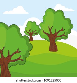 landscape with trees design