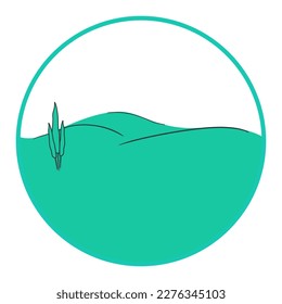 Landscape trees and field for logo and design