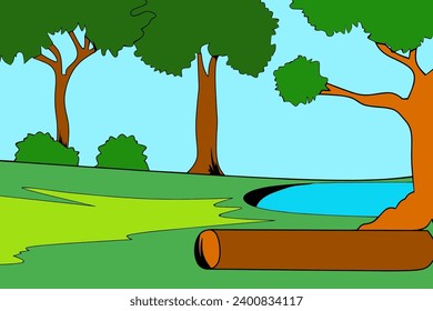 landscape with trees green fresh