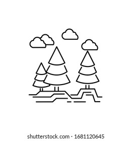 ilustración de la línea del paisaje arbolado