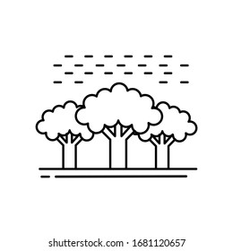 landscape of trees line illustration