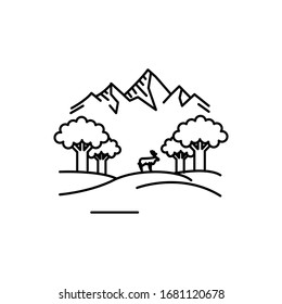 landscape of trees line illustration