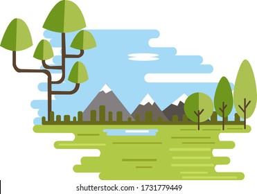 Paisaje arbolado y montañoso