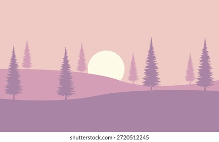 Landscape with trees on a background.