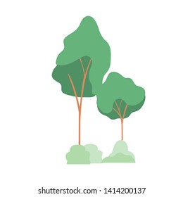 landscape with trees and plants isolated icon