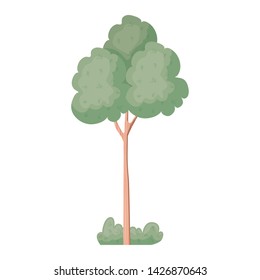 landscape with trees and plants isolated icon