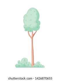landscape with trees and plants isolated icon