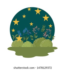 landscape with trees and plants isolated icon
