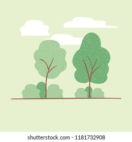 landscape with trees scene