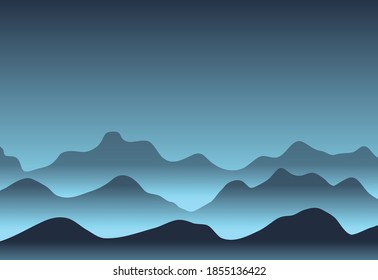Landschaft Twilight Mountain Valley Hintergrund Vektor
