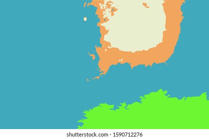 Landscape UFO Green colour background in vector format.