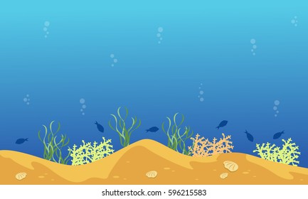 Landscape of underwater style with fish