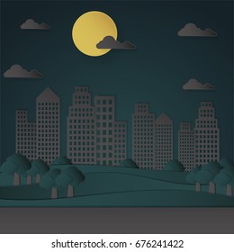 landscape of urban city night view