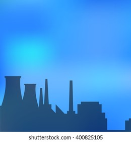 Landscape urban silhouette on a colorful background of sunset and sunrise