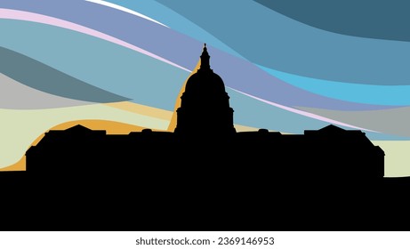  landscape with U.S. Capitol Building, high quality vector