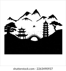 landscape in vector art style