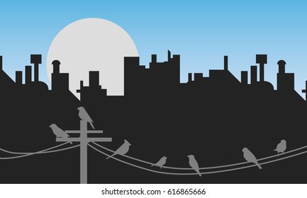 Landscape vector city life illustration