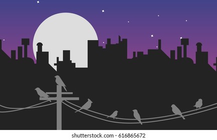 Landscape vector city life illustration