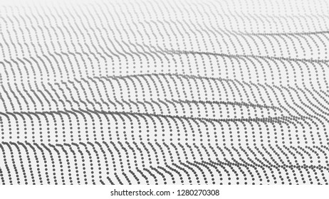 Landscape Vector. Cyber Concept. Futuristic Graphic. Relief Structure. Energy Space. Topography Code. Array Design. 3D Illustration