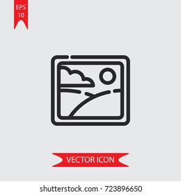 Landscape vector icon, illustration symbol
