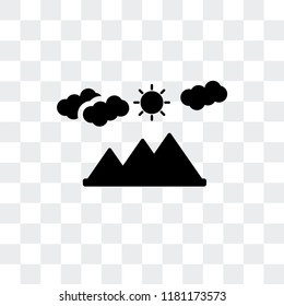 Landscape vector icon isolated on transparent background, Landscape logo concept