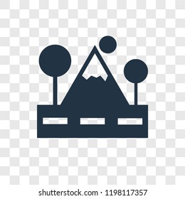 Landscape vector icon isolated on transparent background, Landscape transparency logo concept