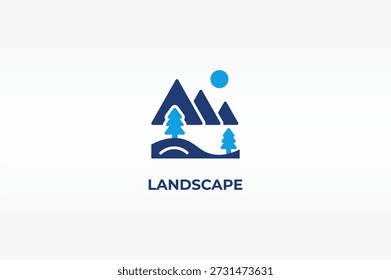LANDSCAPE vector, icon or logo sign isolated symbol illustration