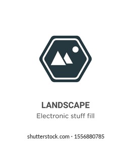 Landscape vector icon on white background. Flat vector landscape icon symbol sign from modern electronic stuff fill collection for mobile concept and web apps design.